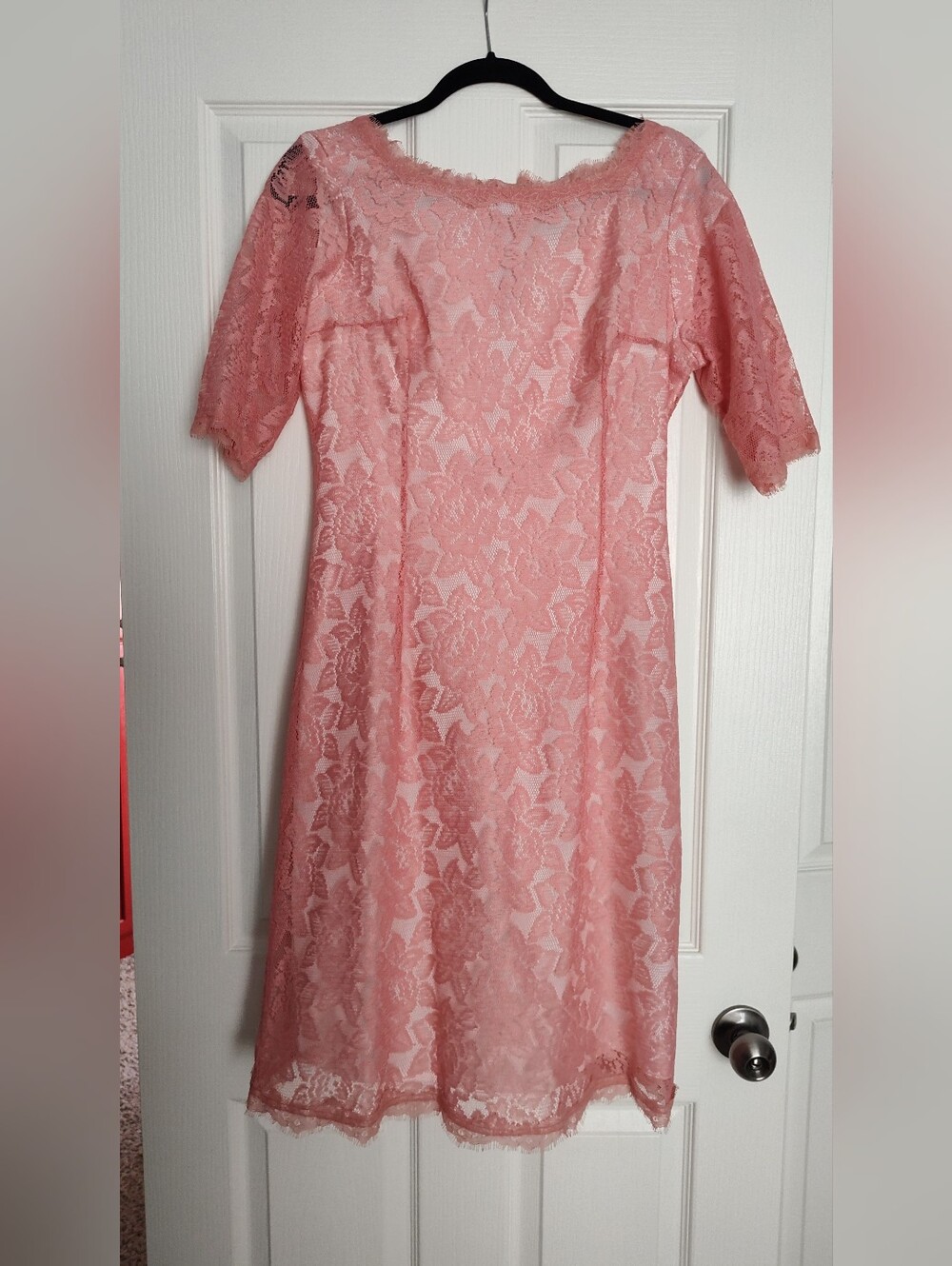 Shabby Apple Pink Lace Midi Dress